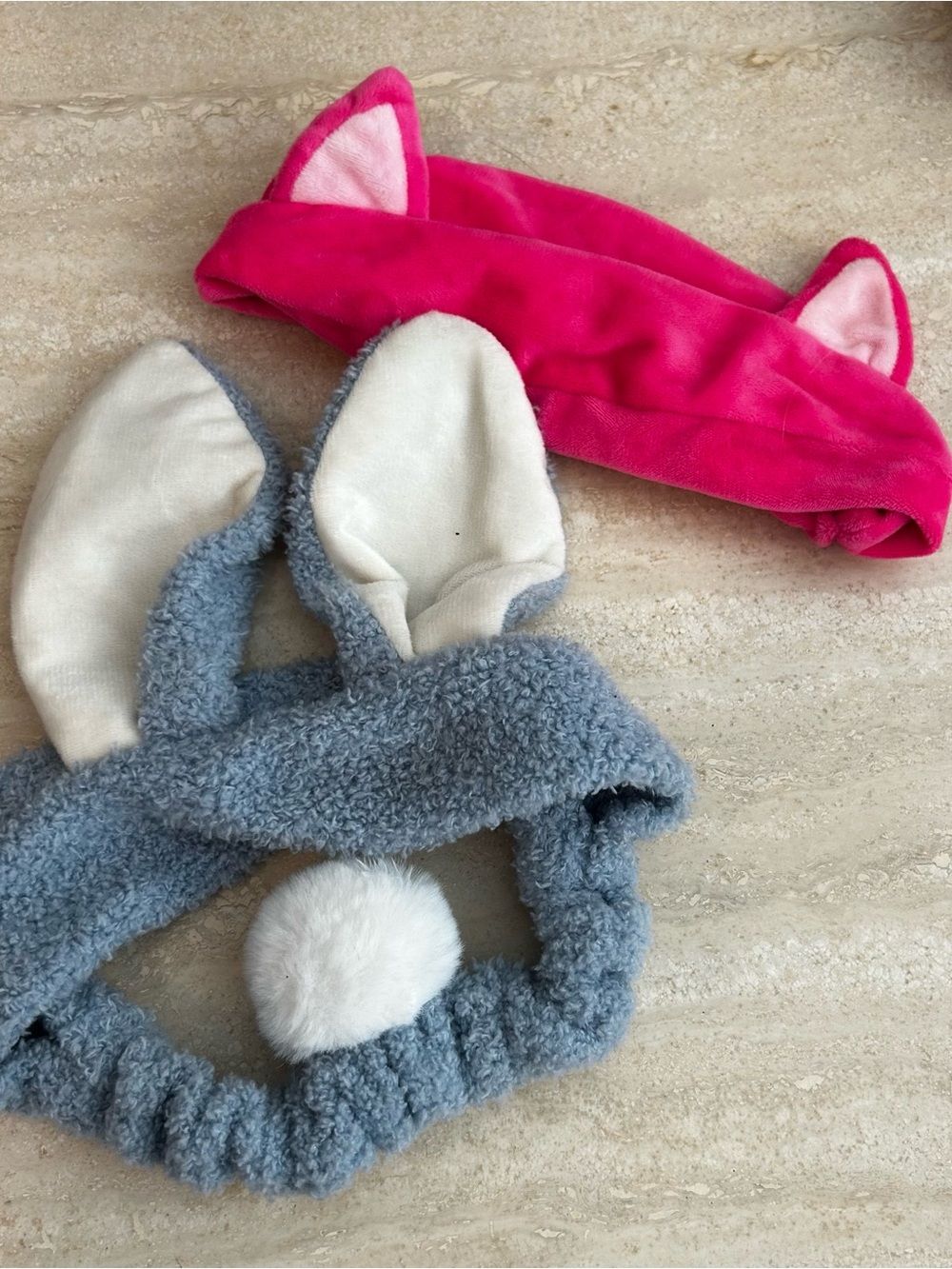 Kids Plush Bambi thumper Bunny Ear Headband with Pink Cat Ears
